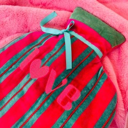 Bouillotte Velours Pinstripe Love