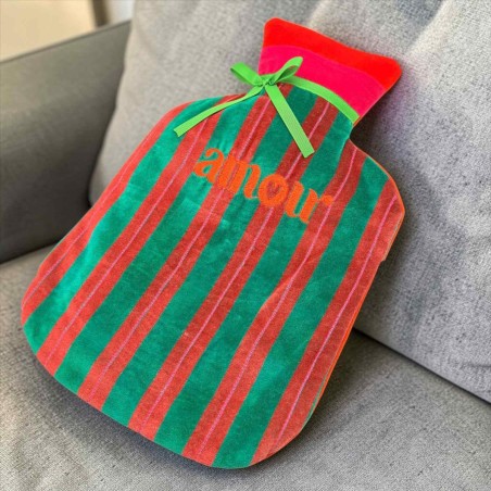 Wärmflasche Velvet Pinstripe Amour orange