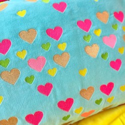 Housse de Coussin Hearts multi azur 3050