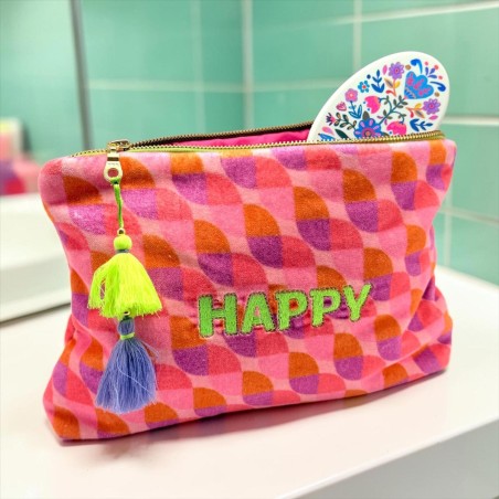 Trousse de toilette Velours Waves Happy orange