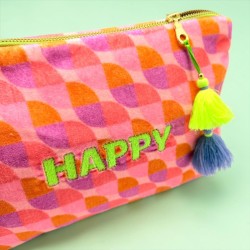 Kosmetiktasche Velvet Waves Happy orange