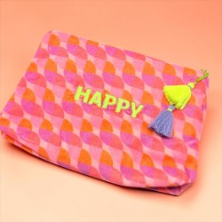 Kosmetiktasche Velvet Waves Happy orange