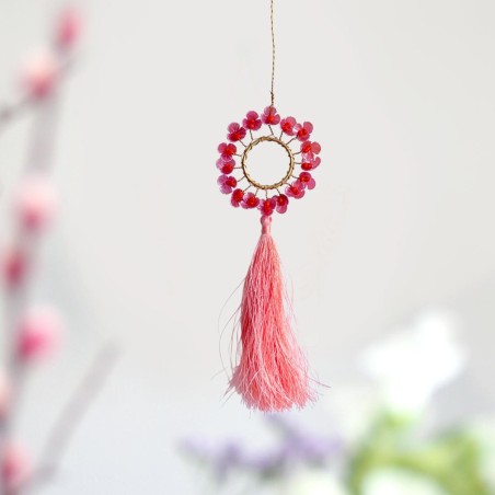 Decoration Funkel Tassel Circle Flower viola