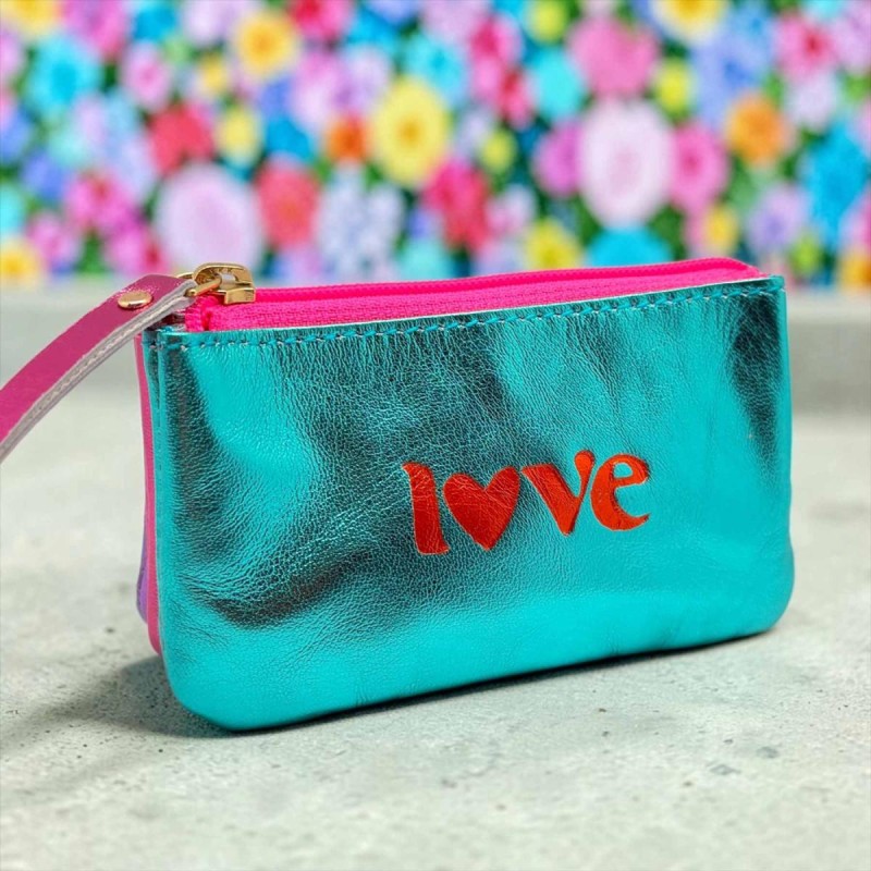 Porte-monnaie Mini 3er Cuir metallic Love lilac
