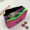Portemonnaie Mini 3er Leder metallic Love lilac