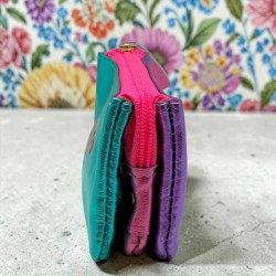 Portemonnaie Mini 3er Leather metallic Love lilac