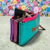 Portemonnaie Mini 3er Leather metallic Love lilac