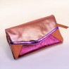 Portemonnaie Leder metallic Leena rose