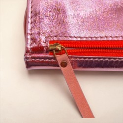 Portemonnaie Leder metallic Leena rose