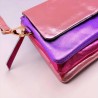 Tasche Leder wrist Tasche/ Smartwallet metallic viola