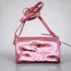 Tasche Leder wrist Tasche/ Smartwallet metallic viola