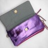 Tasche Leder wrist Tasche/ Smartwallet metallic viola