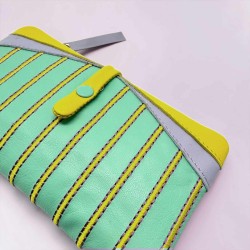 Portemonnaie Leder Stripe HK mint