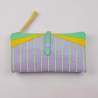 Porte-monnaie Cuir Stripe HK ltblue viola
