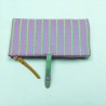 Porte-monnaie Cuir Stripe HK ltblue viola