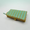 Portemonnaie Leder Stripe folded mint