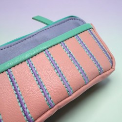 Ledertäschchen mini zip Stripe apricot
