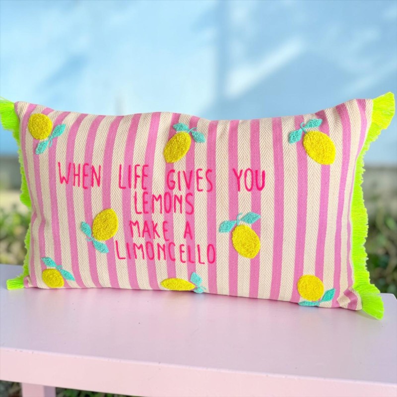 Housse de Coussin tissé Stripe Limoncello 3050