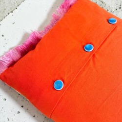 Housse de Coussin tissé Stripe Orange 3040