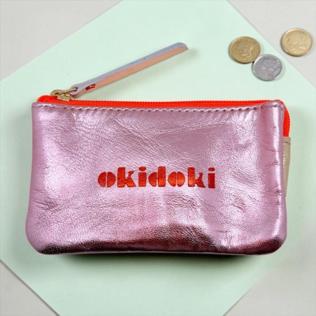 Portemonnaie Mini 3er Leather metallic okidoki viola