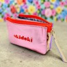 Portemonnaie Mini 3er Leder metallic okidoki viola