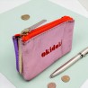 Portemonnaie Mini 3er Leder metallic okidoki viola