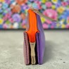 Portemonnaie Mini 3er Leder metallic okidoki viola