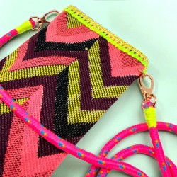 Handytäschchen Geo Ricrac pink