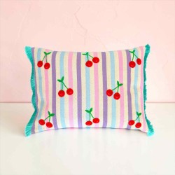 Housse de Coussin tissé Stripe Cherry 3040