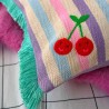 Housse de Coussin tissé Stripe Cherry 3040