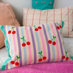 Housse de Coussin tissé Stripe Cherry 3040