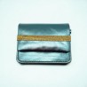 Etui-Cartes/Porte-monnaie Cuir Metallic ltblue