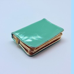 Etui-Cartes/Porte-monnaie Cuir Metallic mint