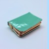 Kartenetui/Portemonnaie Leder Metallic mint