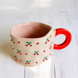 Mug ceramic organic Cherry