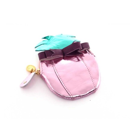 Pouch diamond Pineapple pink metallic
