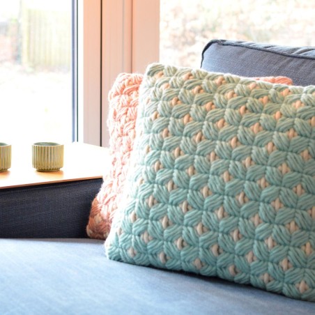Cushion Cover Woven Classic 4040aqua