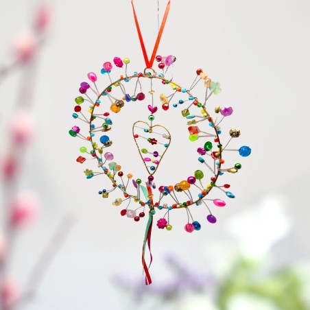 Decoration FUNKEL Herz in Kranz