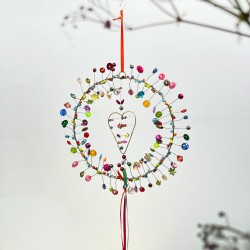 Decoration FUNKEL Herz in Kranz