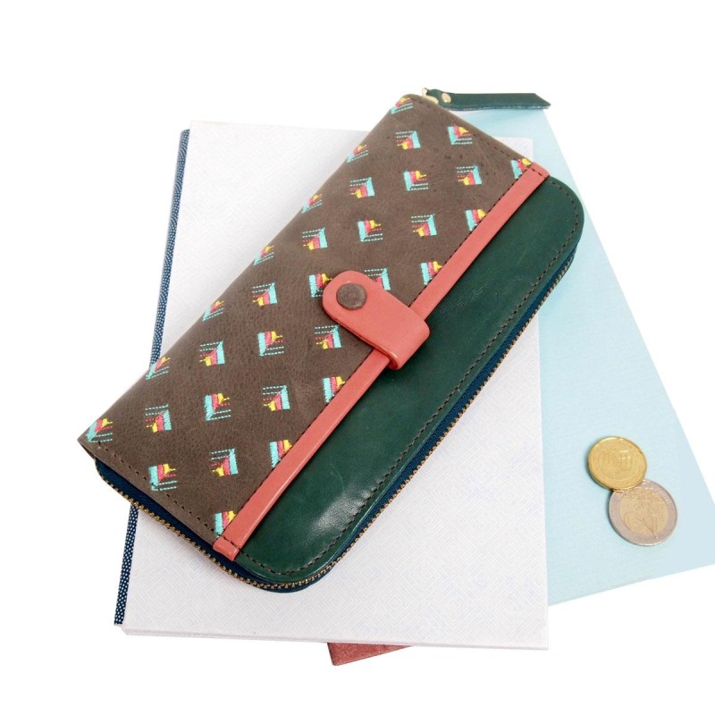 Porte-monnaie FUJI Zip Basic Smartwallet brown