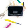 Porte-monnaie Mini zip BUBBLE suede black