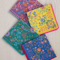 Lot de 4 torchons Mandala
