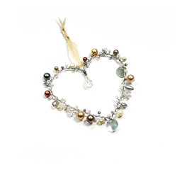 Décoration Funkel Heart 10 silver