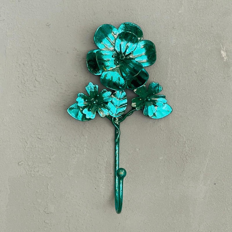 Wall hook Metallic Sparkle turquoise