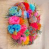 Pompom wreath multi