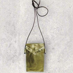 Handytäschchen Leder Basic goldmetallic