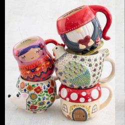 Cup Folk art chicken