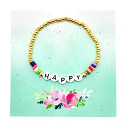 Bracelet Happy b/w gold