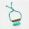 Bracelet HOT 3 tassel bunch orange-turq