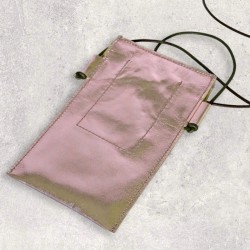 Cellphone Bag Leather Basic copper metallic